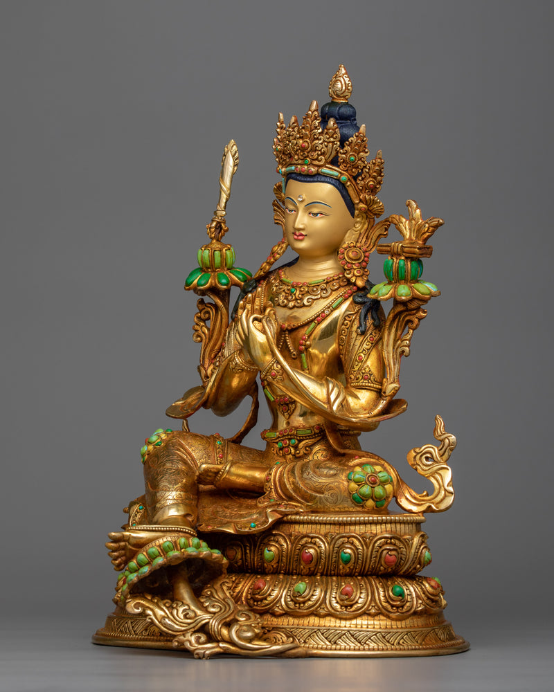 bodhisattva-manjushri-gilt-statue