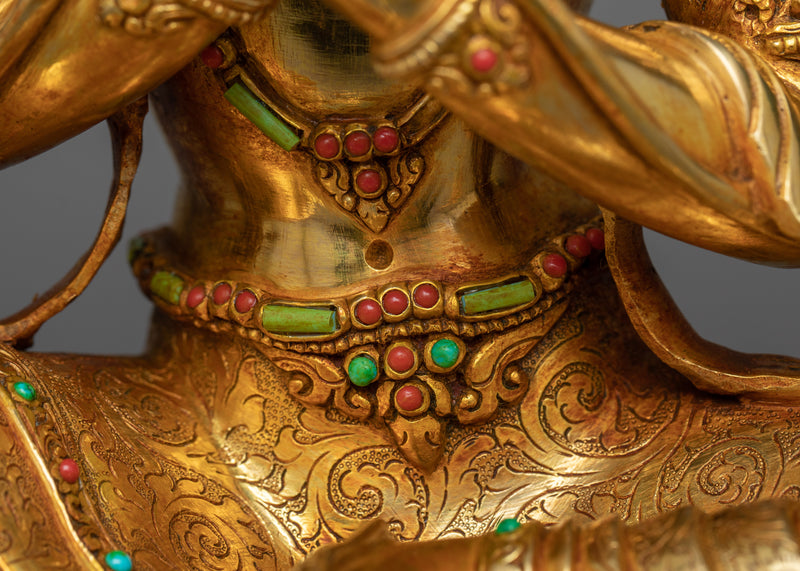 Bodhisattva Manjushri: The Embodiment of Wisdom | Premium 24K Gold Gilded Statue