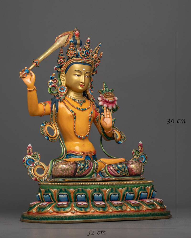 manjushri-bodhisattva-colored-sculpture