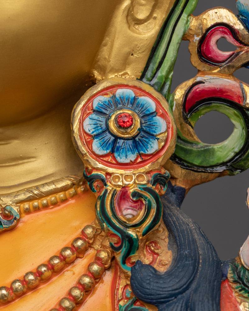 Manjushri Bodhisattva Colored Sculpture | The Embodiment of Wisdom