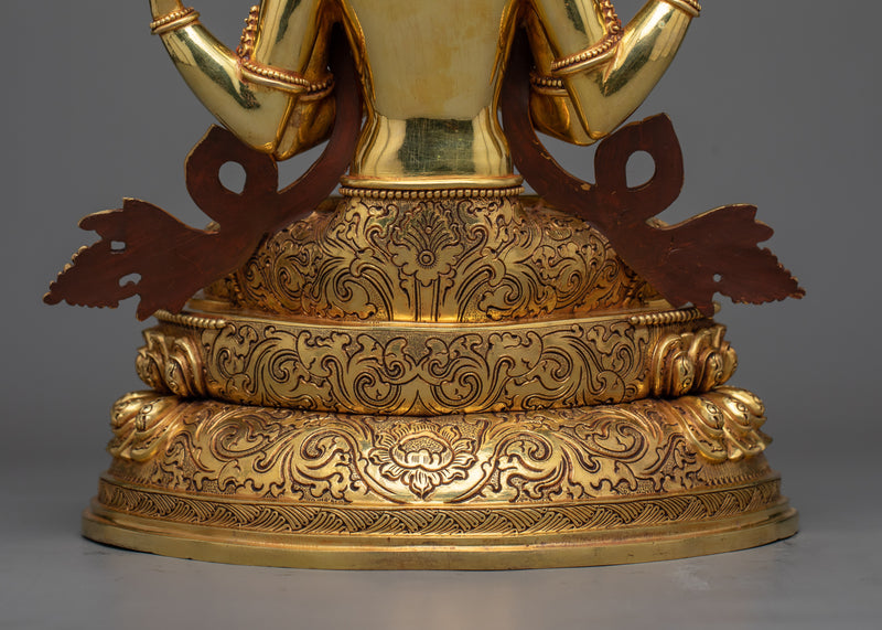 Chenrezig Copper Sculpture | Embrace of Compassion