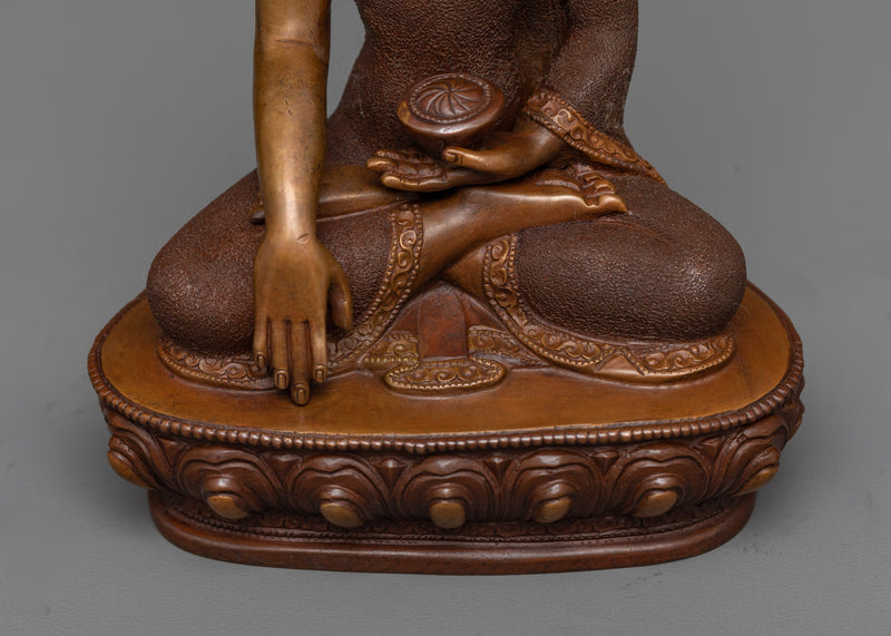 The Three Buddhas Oxidized Copper Sculptures | Harmony of Enlightenment