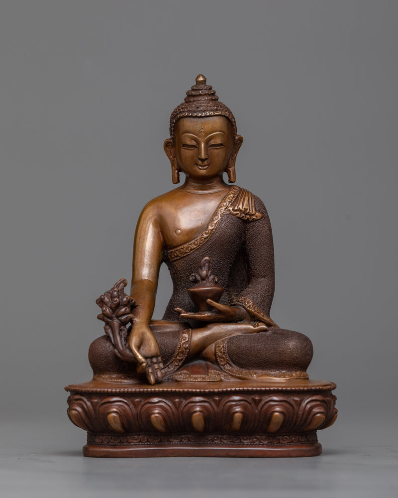 The Three Buddhas Oxidized Copper Sculptures | Harmony of Enlightenment