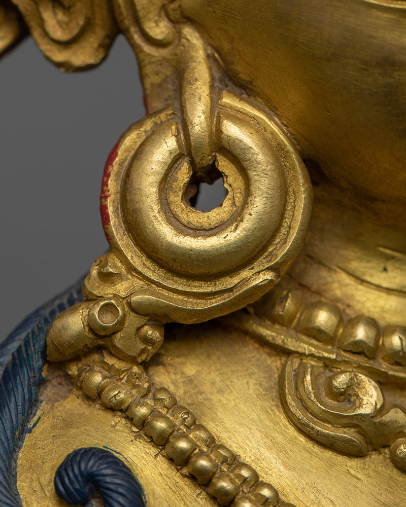 Four-Armed Lokeshvara in Gold Gilded Splendor | Compassion in Every Direction