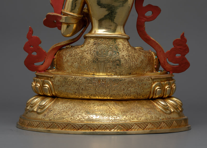 Statue of Manjushri | Wisdom's Radiance in 24k Gold Coat