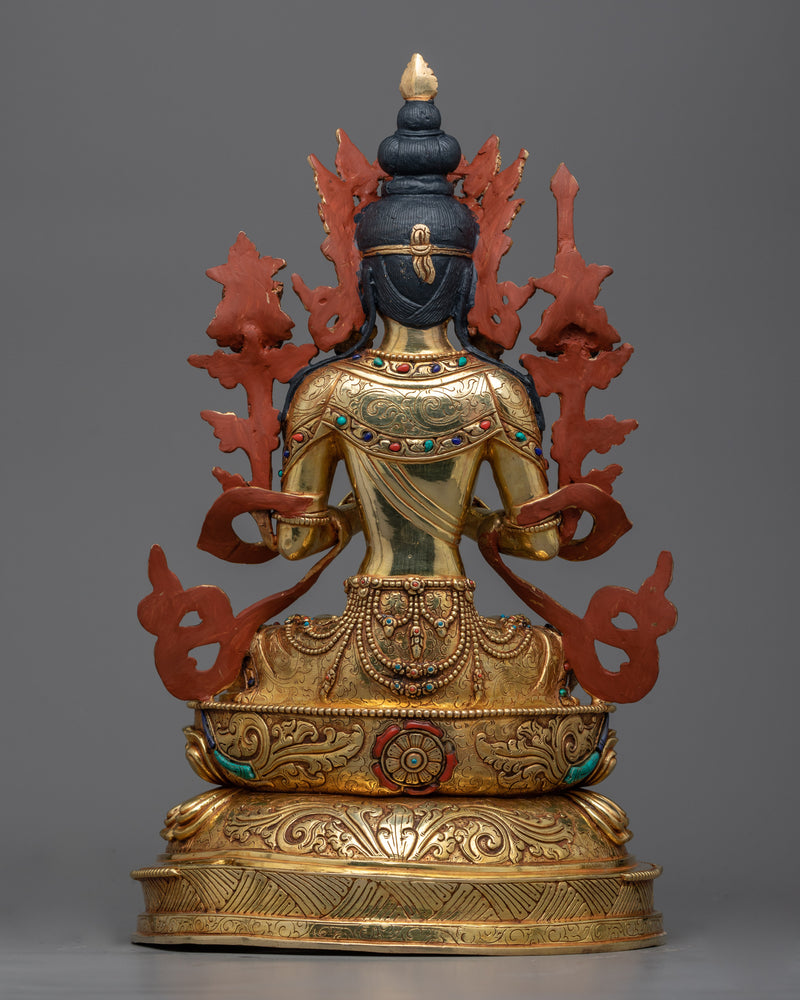 Tikshna-Manjushri Statue | 24K Gold Gilded Grandeur