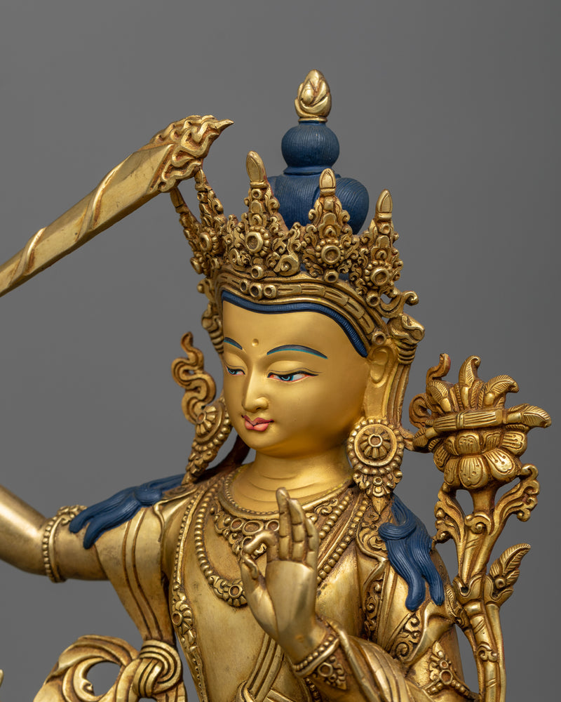 Handmade Manjushree Statue | Wisdom Deity of Bodhisattva