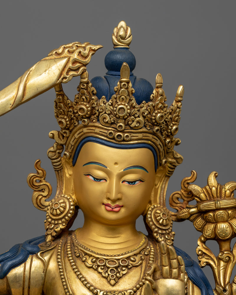 Handmade Manjushree Statue | Wisdom Deity of Bodhisattva