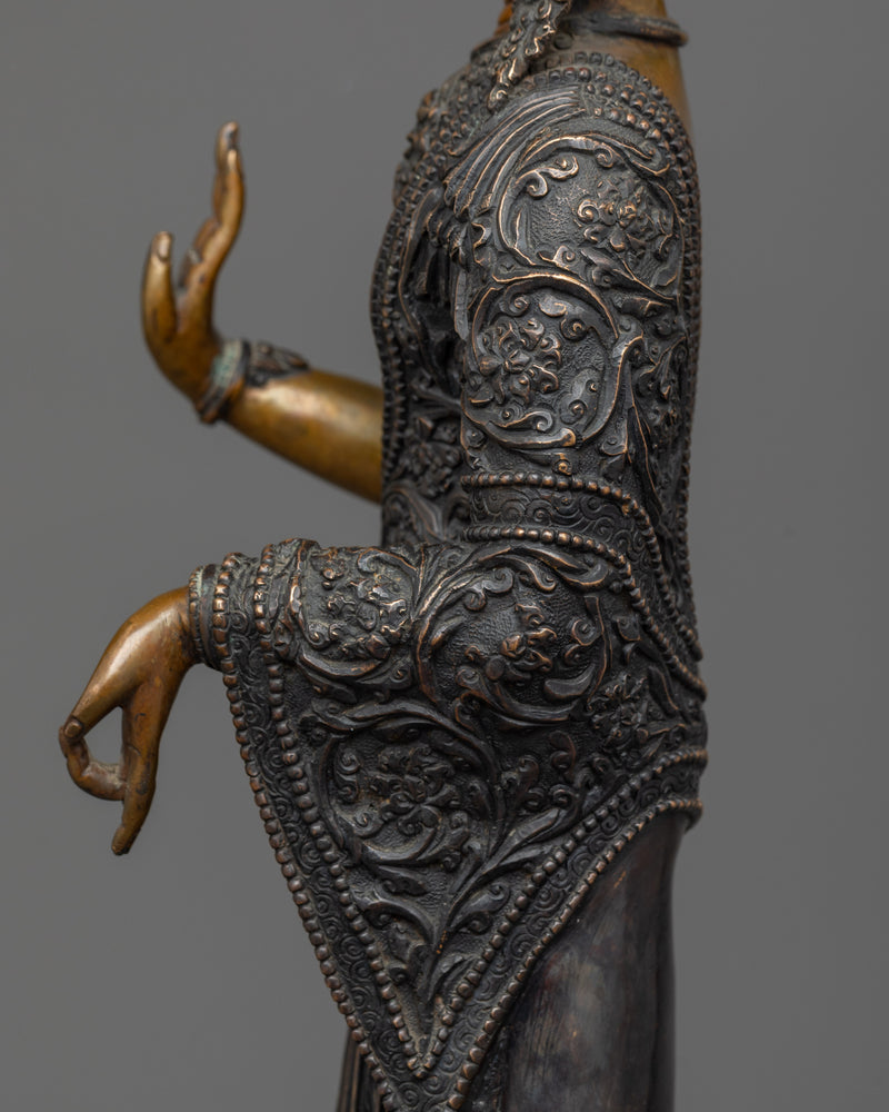 Dipankara Buddha Sculpture in Oxidized Elegance | The Herald of Light