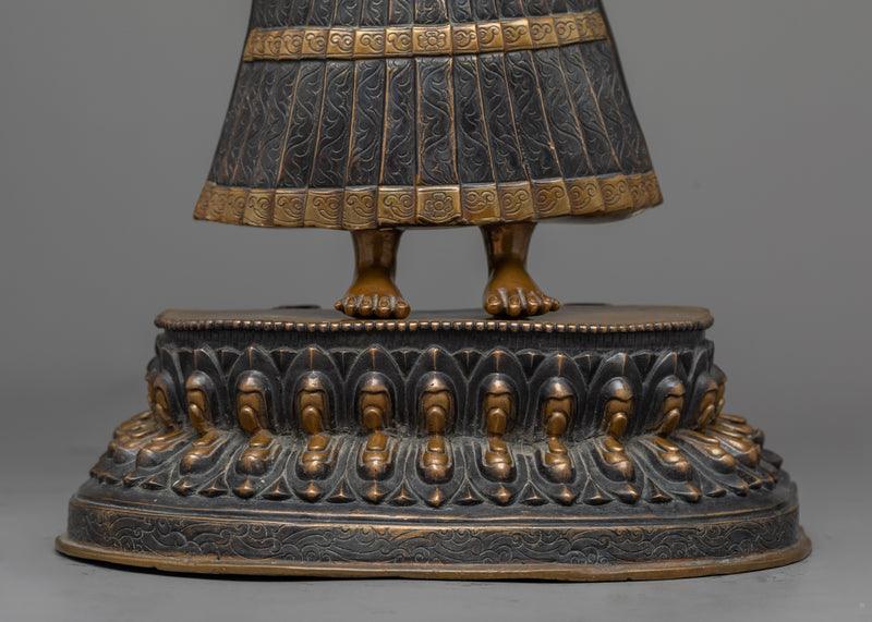 Dipankara Buddha Sculpture in Oxidized Elegance | The Herald of Light