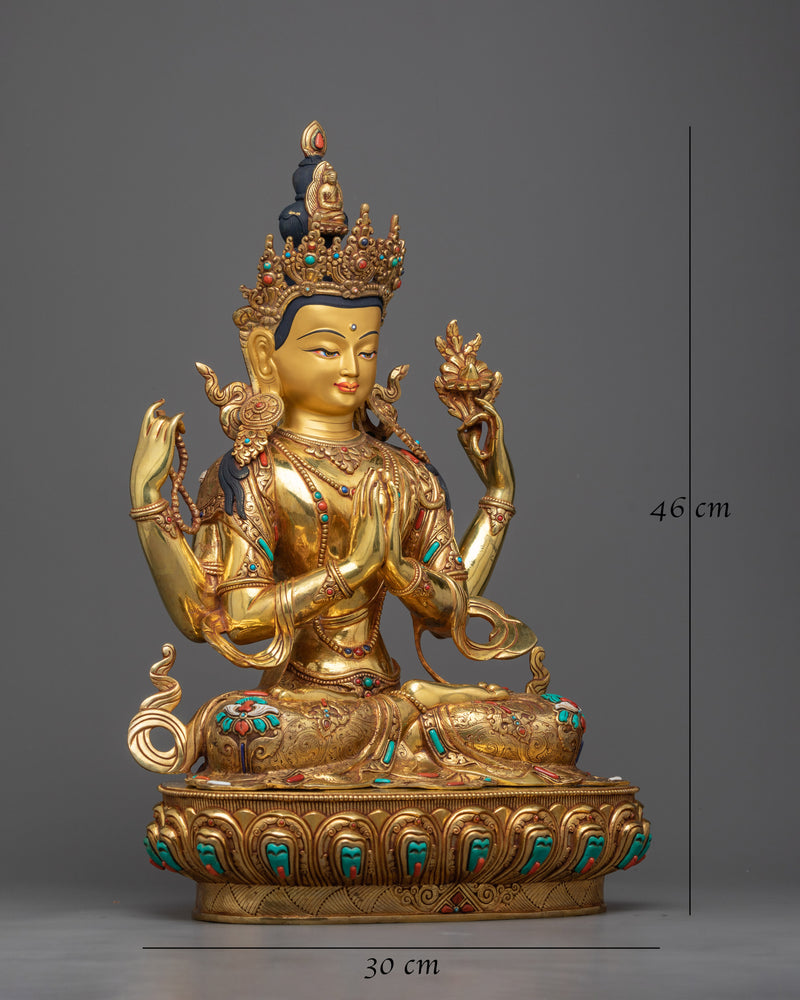 statue of chenrezig bodhisattva