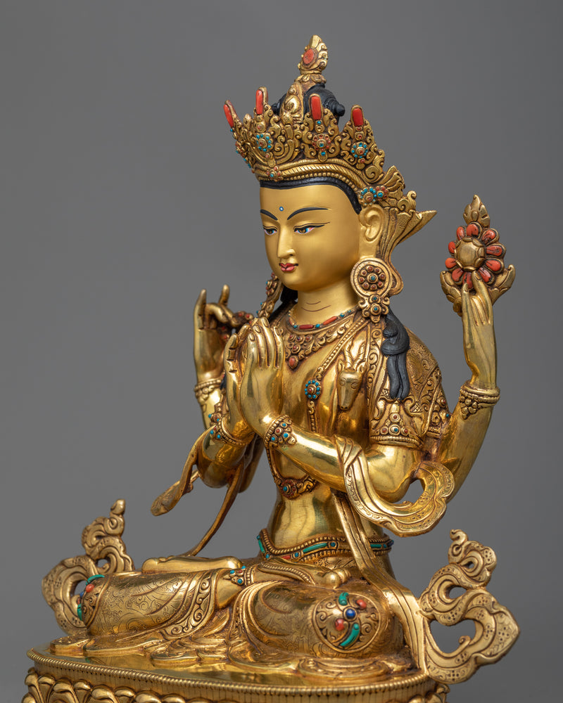 The Quintessential 5-Bodhisattva Set in Triple-Layered Gold | Sacred Assembly