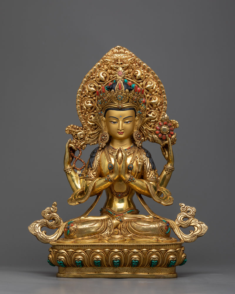 The Quintessential 5-Bodhisattva Set in Triple-Layered Gold | Sacred Assembly