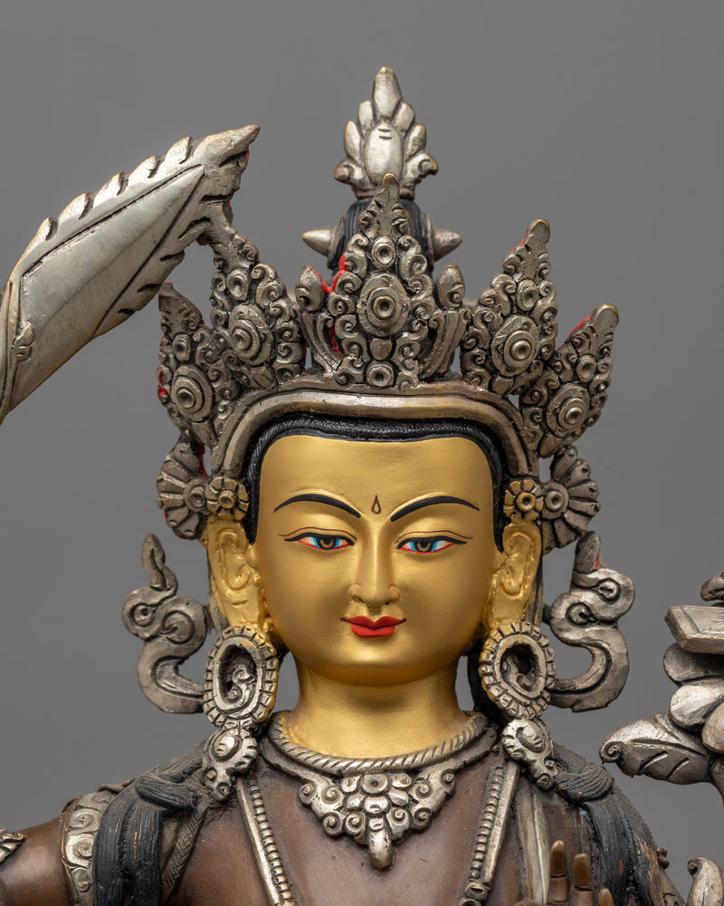 wisdom deity manjushri sculpture