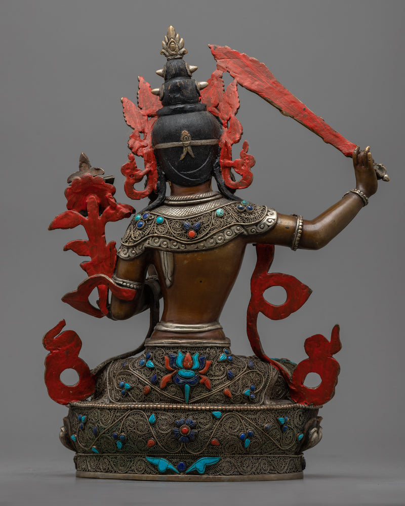 Wisdom Deity Manjushri Sculpture | Hand-crafted Nepalese Statuary