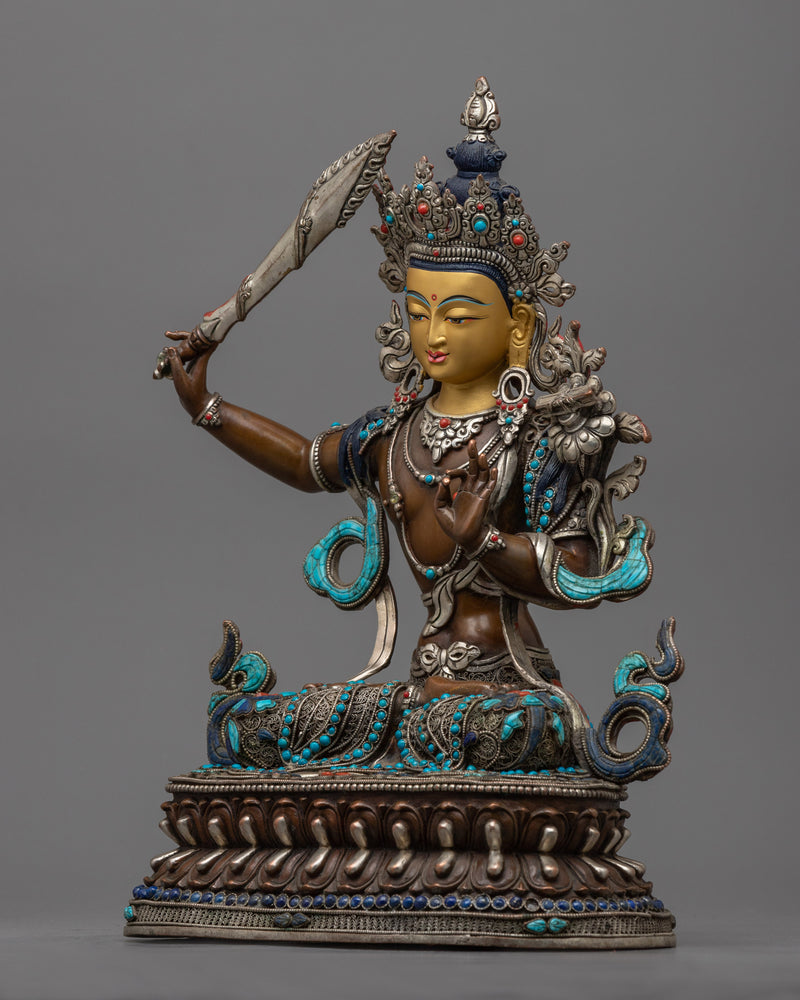 manjushri-sculpture with gemstones