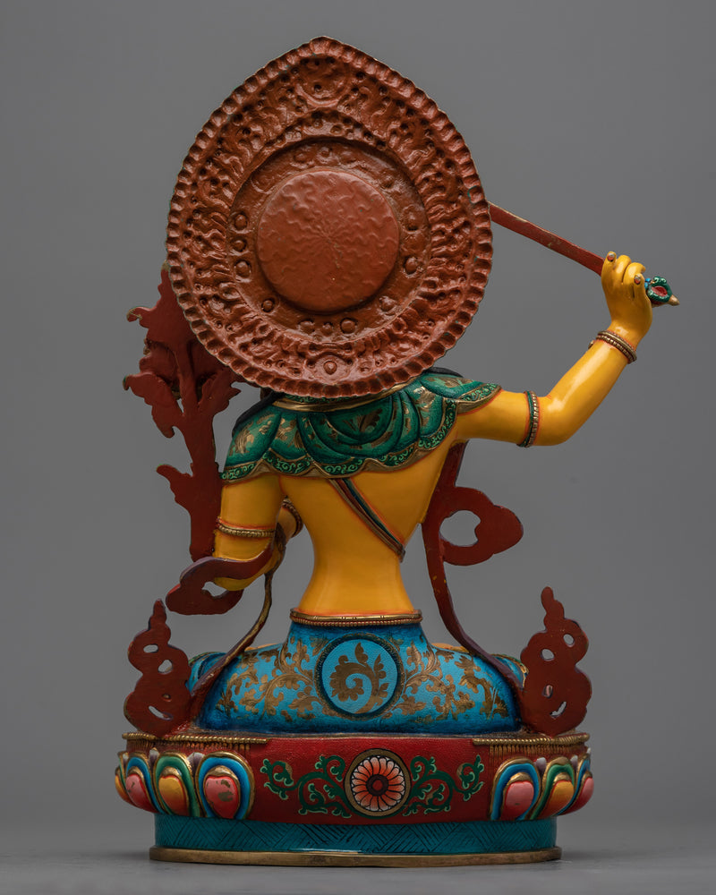 Magnificent Manjushri Painted Statue | Illuminate Your Space with the Wisdom