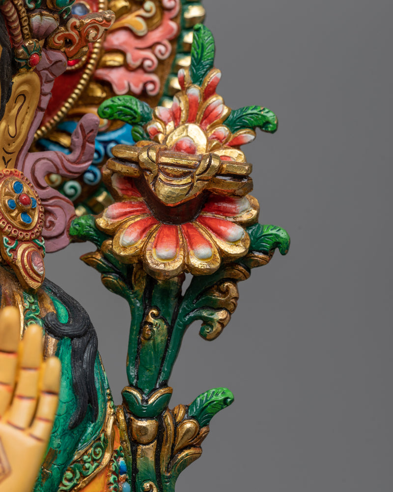 Magnificent Manjushri Painted Statue | Illuminate Your Space with the Wisdom