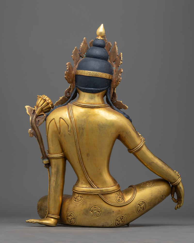 2-Arm Lokeshvara Statue | Essence of Compassion in Gold Gilded Copper