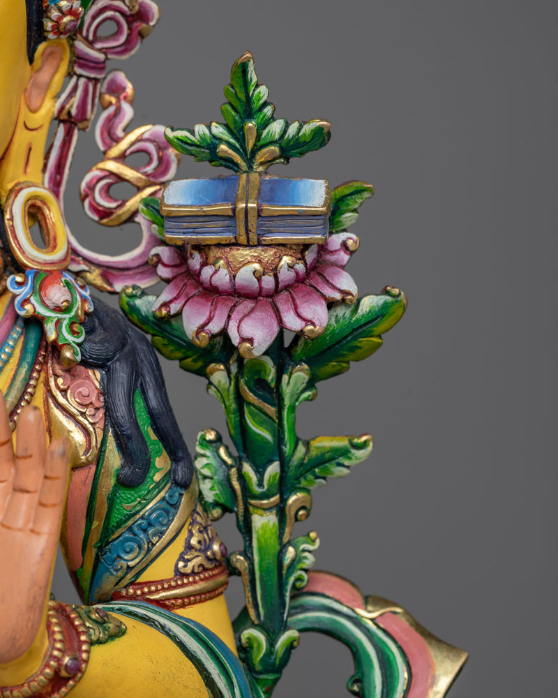 Radiant Colorful Manjushri Sculpture | Beacon of Transcendent Wisdom