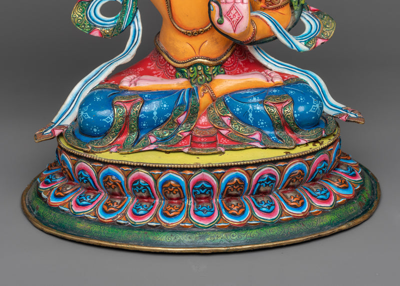 Vibrant Colorful Manjushri Statue | Luminance of Wisdom’s Flame