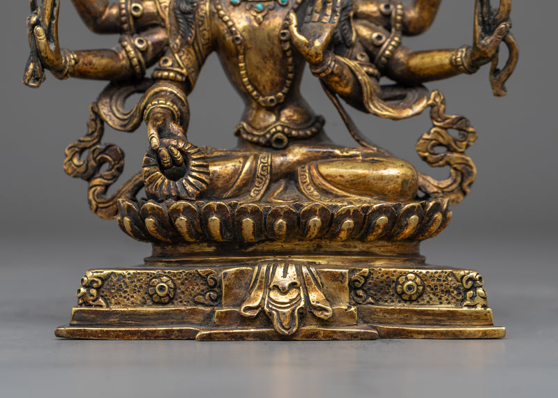 6-Arms Maha Manjushri Statue | Multifaceted Wisdom Embodied