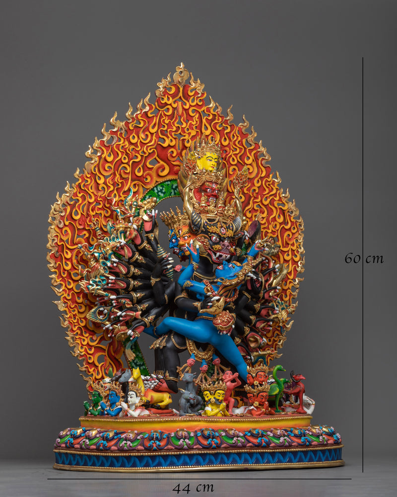 Heruka Yamantaka with Consort Statue | Embodiment of Divine Power and Wisdom