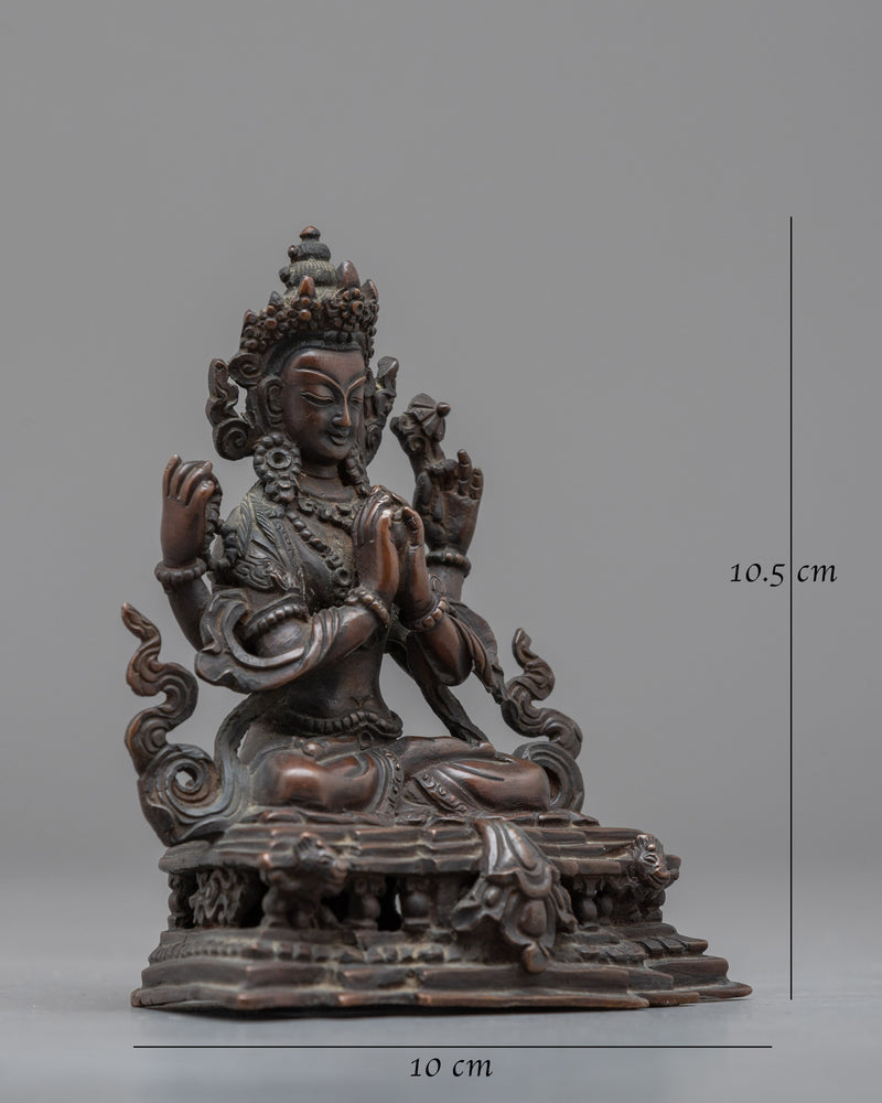 The Buddhist Deity of Mercy Chenrezig Statue | Radiating Compassion and Spiritual Blessings