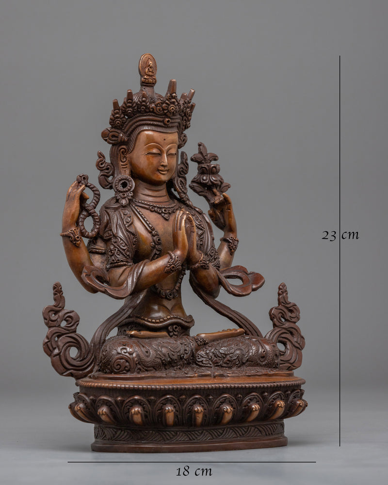 Tibetan Deity of Mercy Chenrezig Statue | Embrace Compassion and Spiritual Transformation