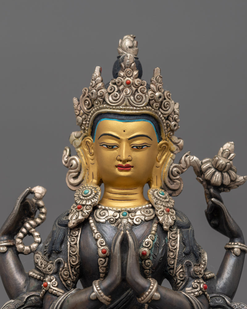 chenrezig-silver-plated-figurine