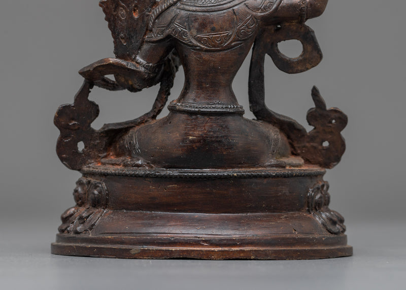 Manjushri Antique Figurine | Enlightened Wisdom Embodied