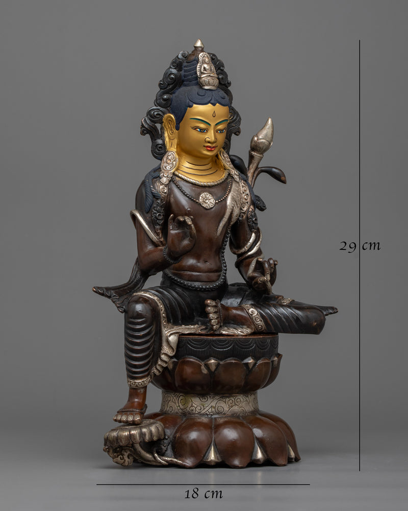 Oxidized Figurine Chenrezig | Manifestation of Compassion and Wisdom