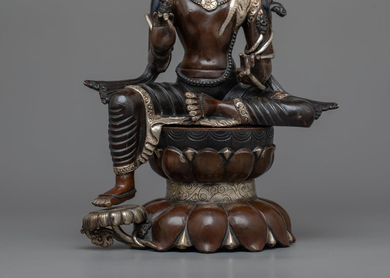 Oxidized Figurine Chenrezig | Manifestation of Compassion and Wisdom