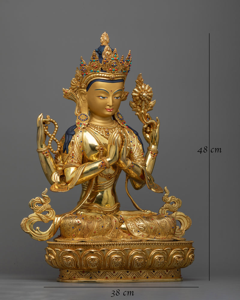 Kindness Deity Chenrezig Statue | Embodiment of Compassion