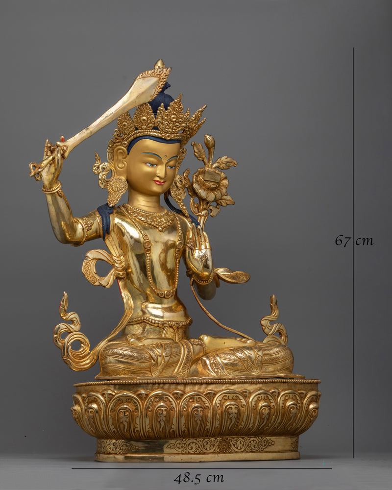 Manjushri Wisdom Deity Figurine | Illuminator of Knowledge