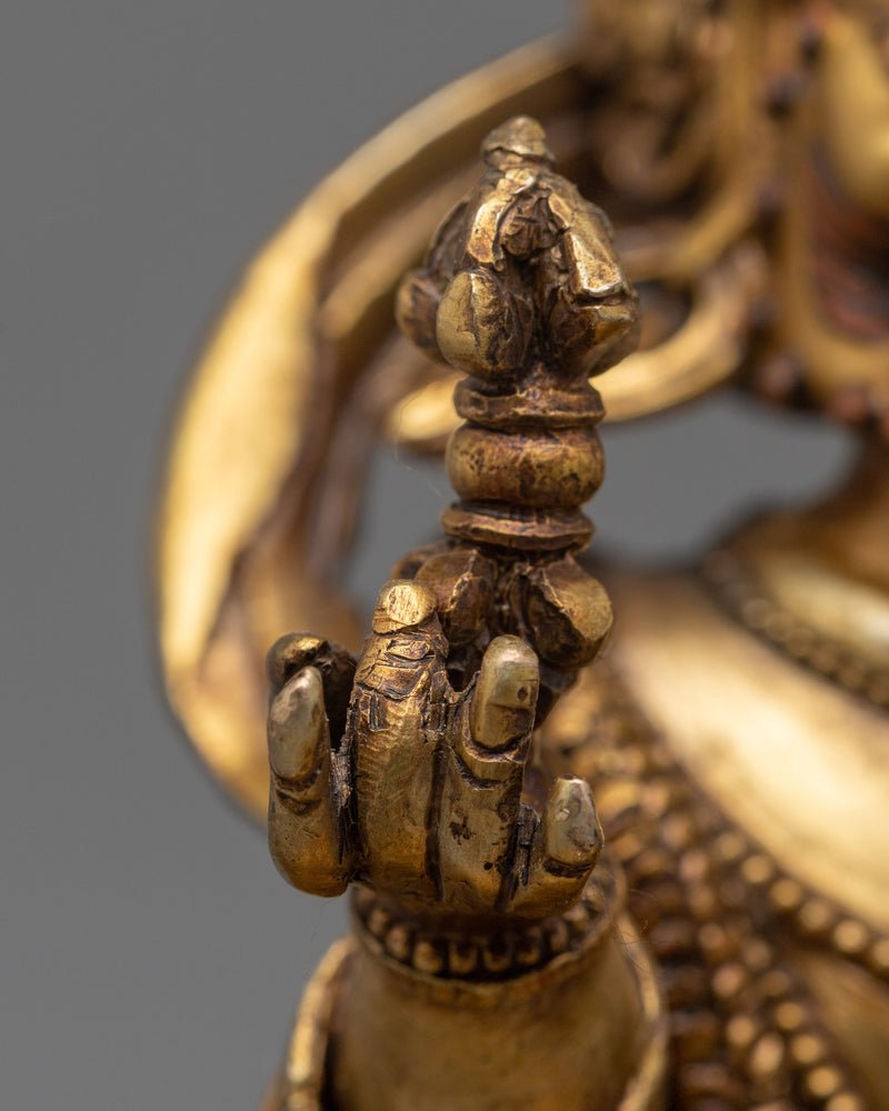 Dynamic Bodhisattva Vajrapani Sculpture | Gold Gilded Mastery From Nepal