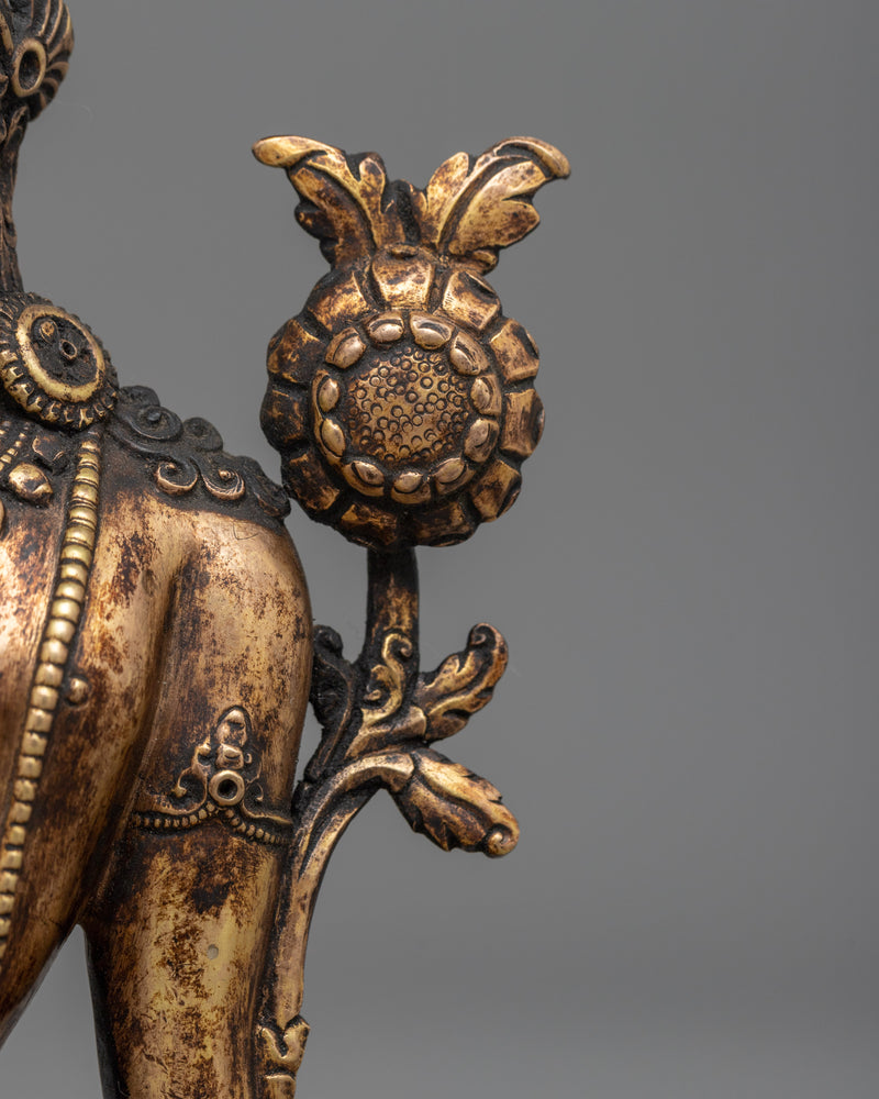 Divine Lord Indra Sculpture | 24K Gold and Antique Finish