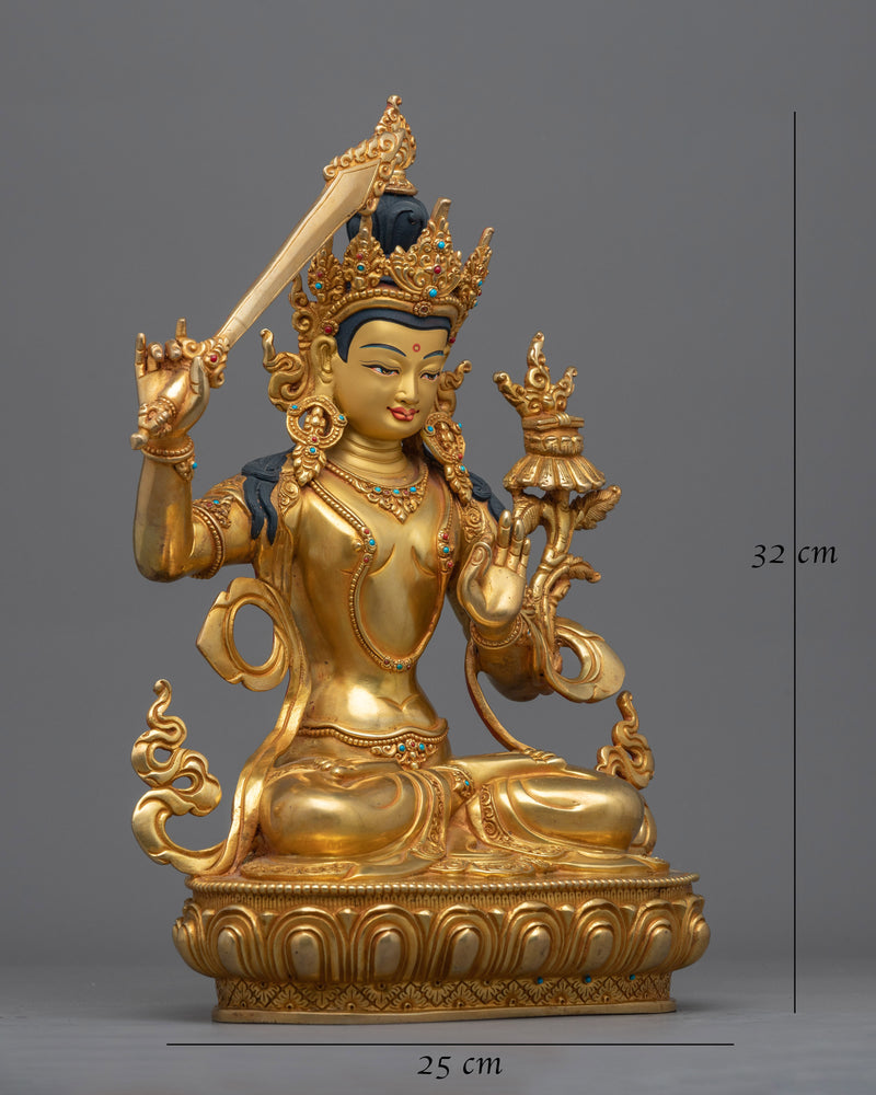 Deity of Wisdom Manjushri Statue | Symbol of Enlightened Knowledge