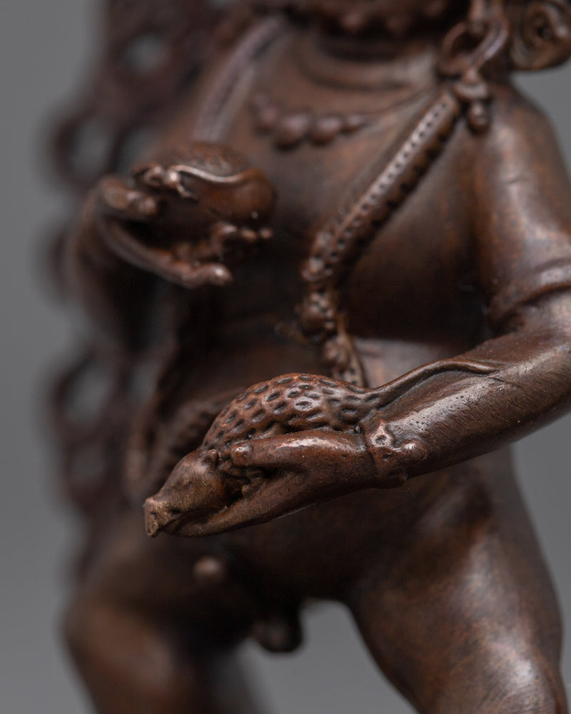 Black Dzambhala Miniature Figurine | Symbol of Prosperity and Protection