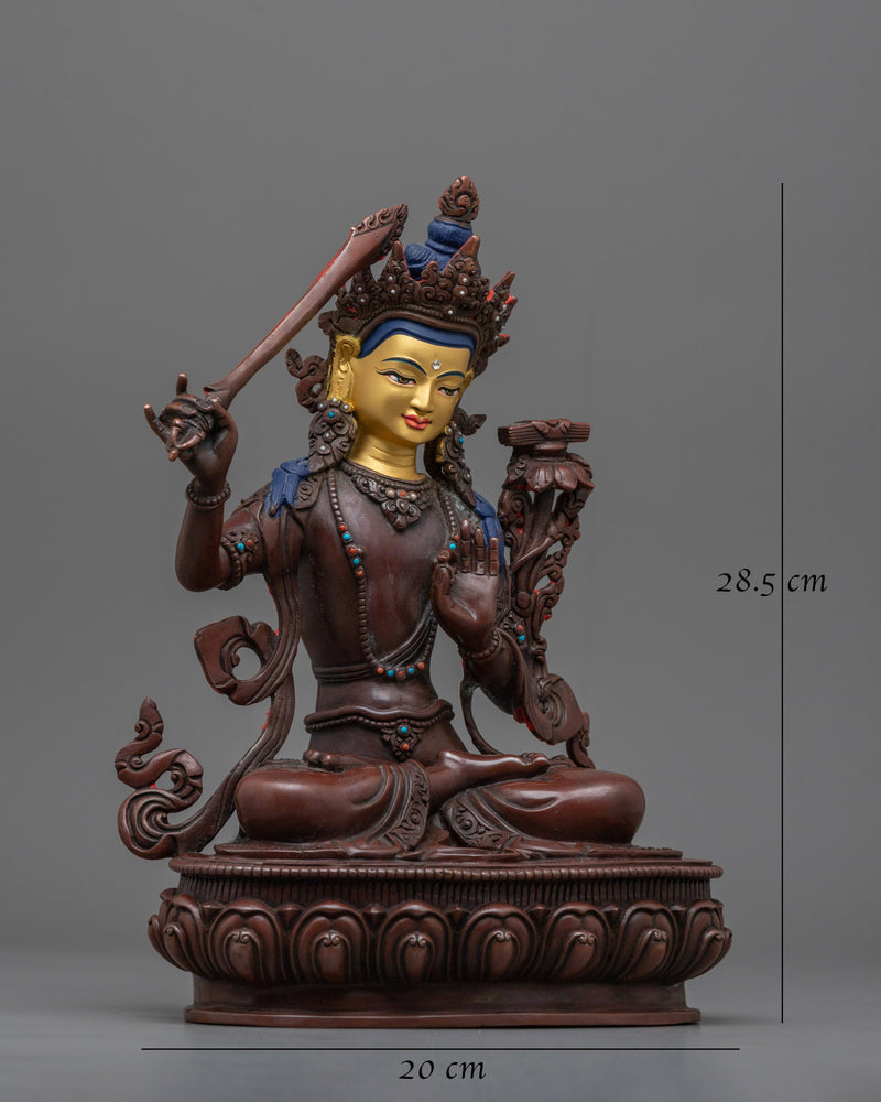 Manjushri Oxidized Figurine | Embrace the Wisdom of Enlightened Mind