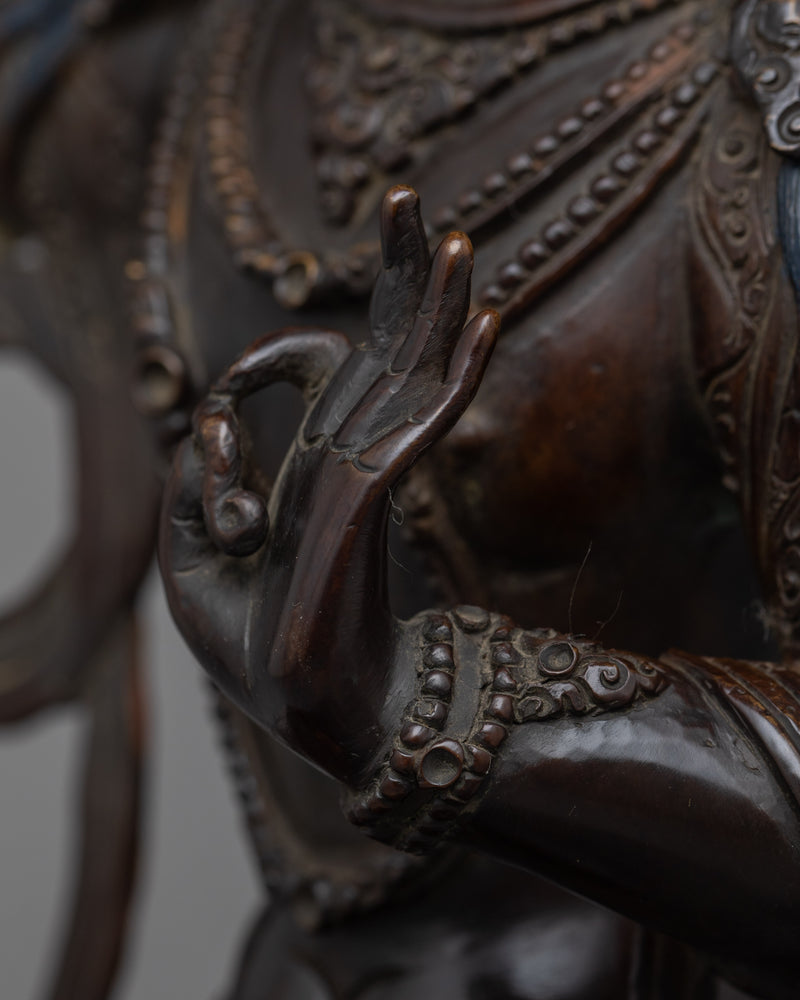 Manjushri Oxidized Figure Statue | Embrace Divine Wisdom