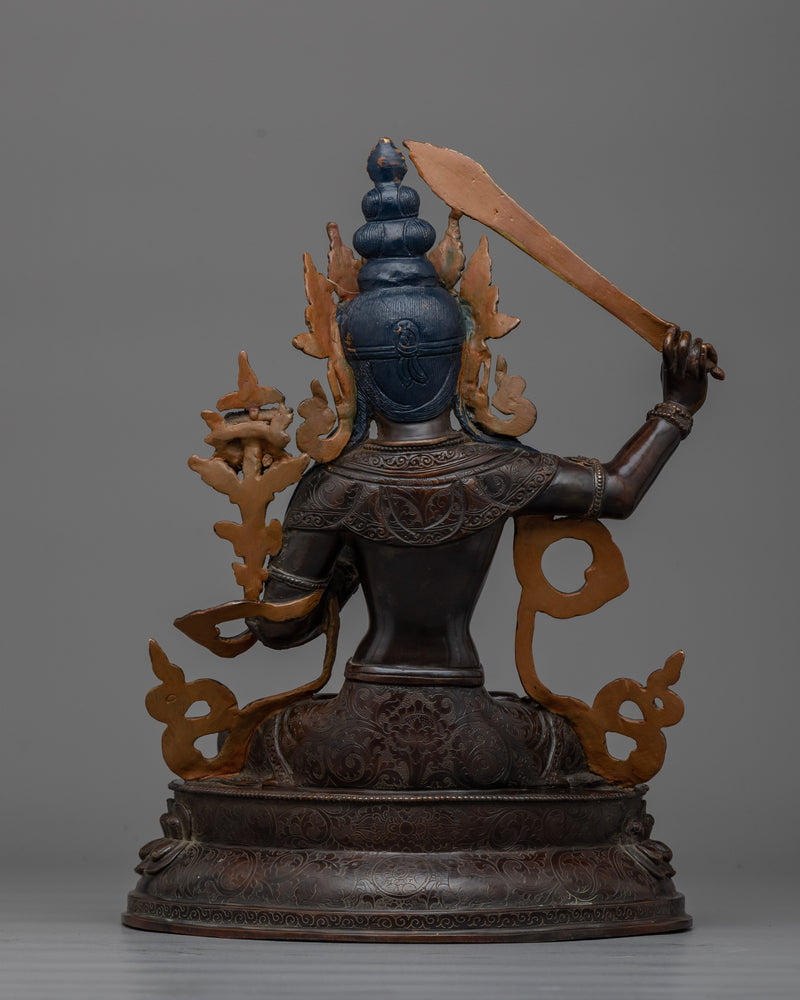 Manjushri Oxidized Figure Statue | Embrace Divine Wisdom