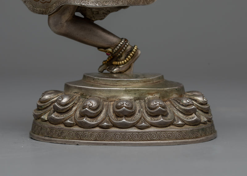 Lokeshwore-Shakti with Consort Statue | Divine Union in Silver