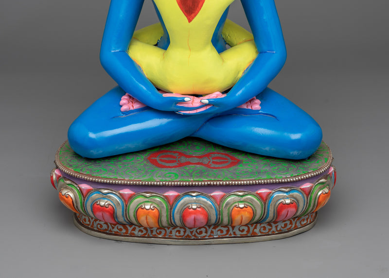 Blue Samantabhadra with Consort Statue | Majestic Symbol of Unity and Enlightenment