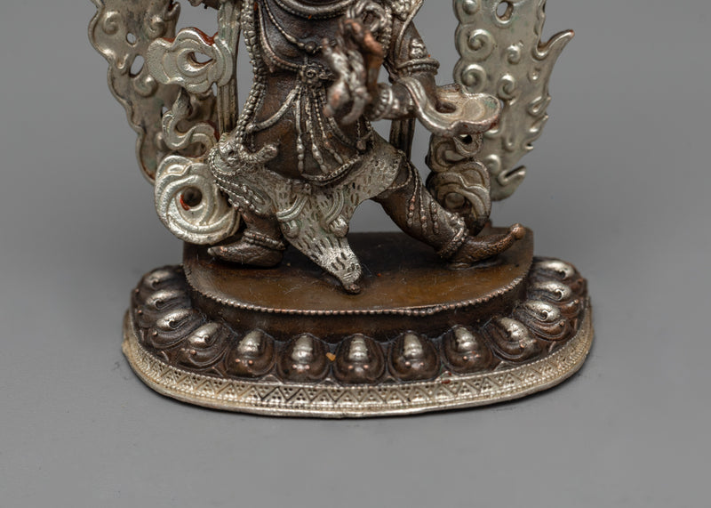 Machine-Molded Vajrapani Statue | Silver Plated Protector of the Dharma