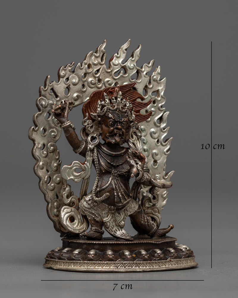 Machine-Molded Vajrapani Statue | Silver Plated Protector of the Dharma