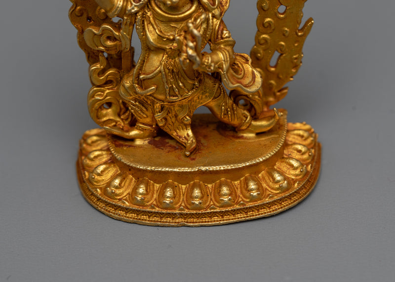 Machine-Made Vajrapani Figure | 24K Gold Gilded Guardian