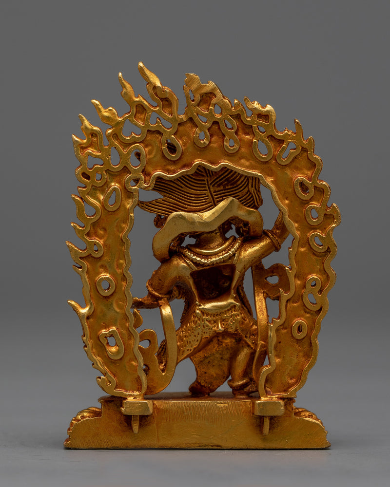 Machine-Made Vajrapani Statue | Gold Gilded Protector Deity