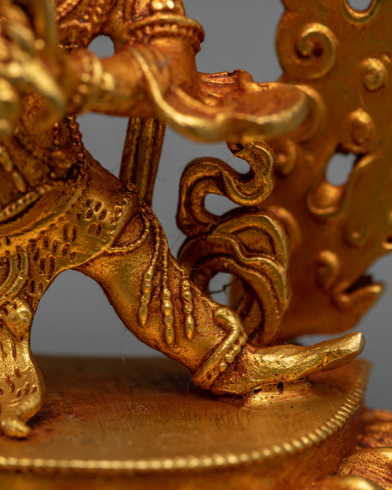 Machine-Made Vajrapani Statue | Gold Gilded Protector Deity