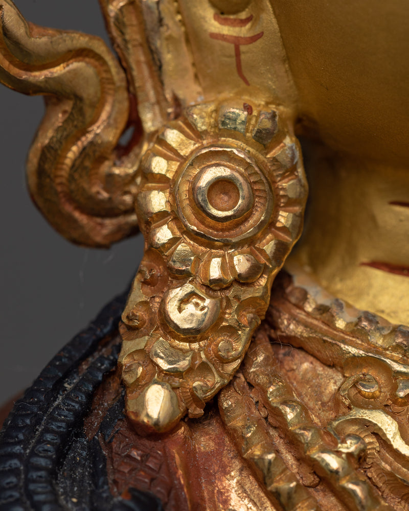 4-Armed Bodhisattva Chenrezig Statue | Gold Gilded Copper Art from Nepal